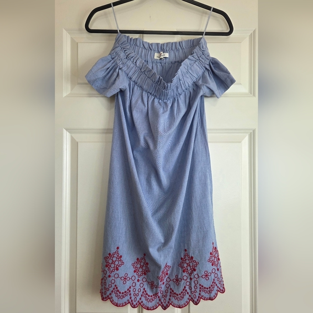 Vineyard Vines Off-the-Shoulder Chambray Dress - Size Xs